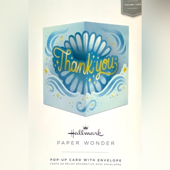 Hallmark Paper Wonder Card with Blue Envelope Thank You - Picture 1 of 3
